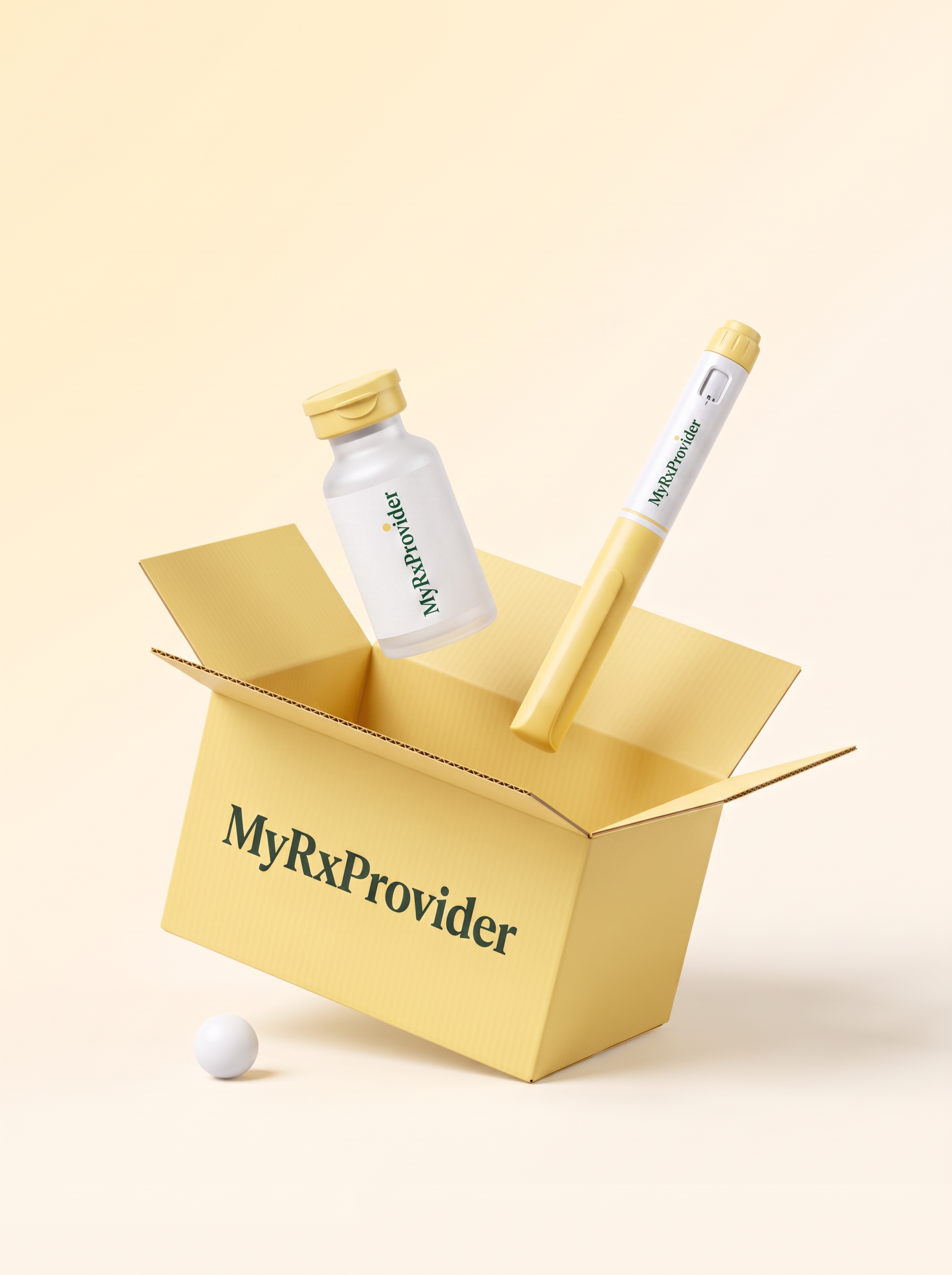 MyRxProvider delivery box with vial and pen